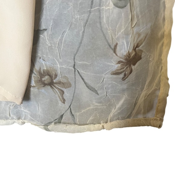 VTG N McNaughton XL Floral Print Maxi Skirt Beige Cottagecore Flowy Fairy Grunge - Picture 6 of 13